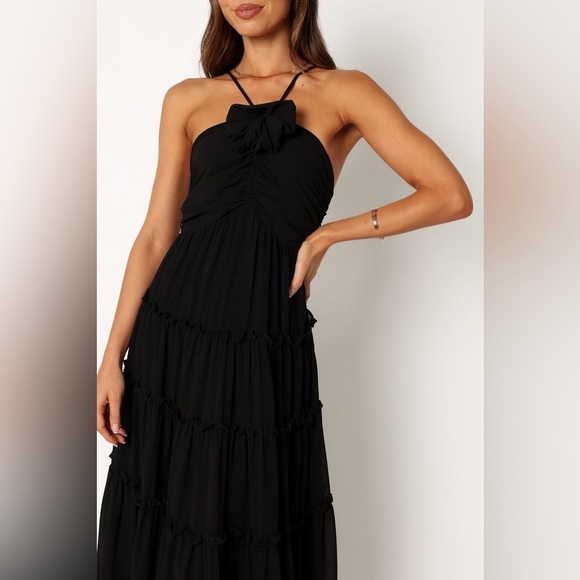 Petal and pup DOTTIE HALTERNECK MAXI DRESS - BLACK - Picture 3 of 5